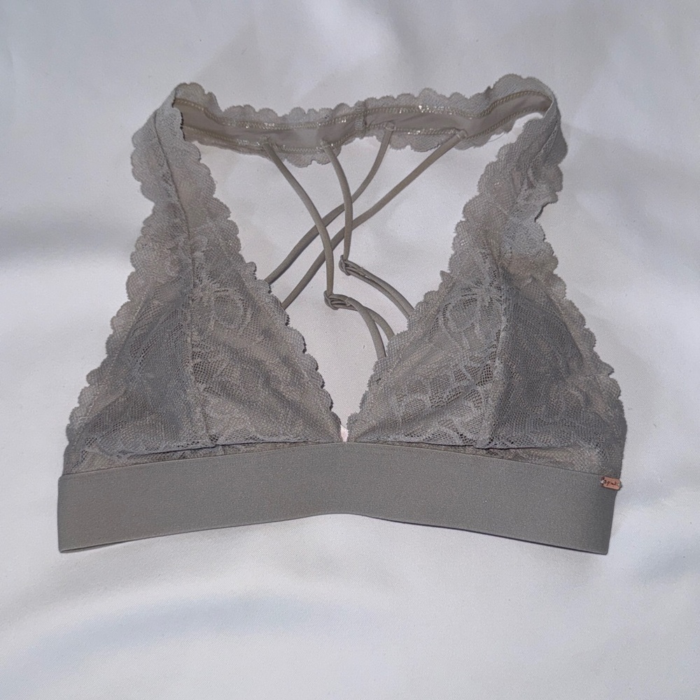 Victoria Secret Pink gray lace bralette - Size XS